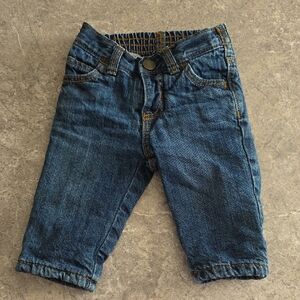 (J59) Old Navy Classic Blue Kids Jeans Fleece Inside Sz 3-6 M